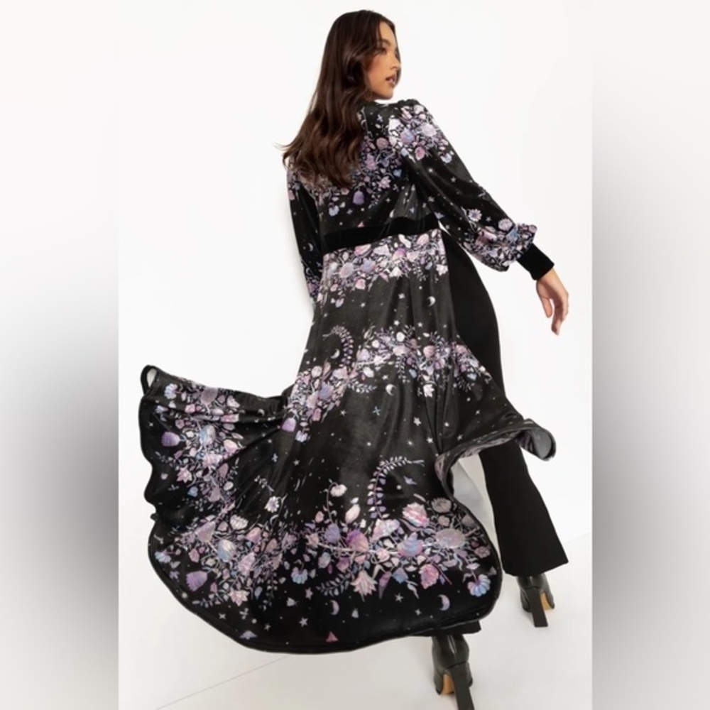 Floral Black and Purple Women's Dress